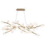 Belluno Oval Chandelier - Champagne Gold / Etched Glass