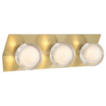 Vinci Bathroom Vanity Light - Soft Brass / Frost / Clear