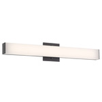 Ruvo Bathroom Vanity Light - Anodized Brushed Black / White Acrylic