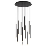 Amalfi Round Multi Light Chandelier - Matte Black / Frosted