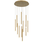 Amalfi Round Multi Light Chandelier - Plated Brushed Gold / Frosted