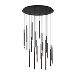 Amalfi Round Multi Light Chandelier - Matte Black / Frosted