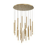 Amalfi Round Multi Light Chandelier - Plated Brushed Gold / Frosted