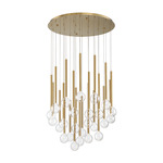 Positano Round Multi Light Chandelier - Plated Brushed Gold / Clear