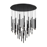 Amalfi Round Multi Light Chandelier - Matte Black / Frosted