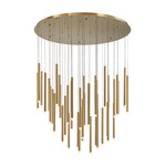 Amalfi Round Multi Light Chandelier - Plated Brushed Gold / Frosted