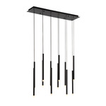 Amalfi Linear Multi Light Chandelier - Matte Black / Frosted