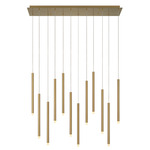 Amalfi Linear Multi Light Chandelier - Plated Brushed Gold / Frosted