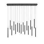 Amalfi Linear Multi Light Chandelier - Matte Black / Frosted