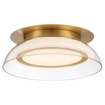 Pescara Ceiling Light - Plated Brushed Gold / Clear / White