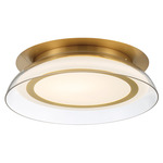 Pescara Ceiling Light - Plated Brushed Gold / Clear / White