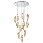 Sorrento Round Multi Light Chandelier - Chrome / Amber