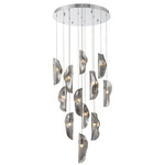 Sorrento Round Multi Light Chandelier - Chrome / Smoke