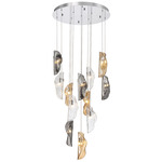 Sorrento Round Multi Light Chandelier - Chrome / Clear / Amber / Smoke