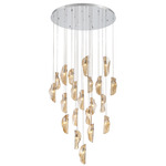 Sorrento Round Multi Light Chandelier - Chrome / Amber