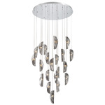 Sorrento Round Multi Light Chandelier - Chrome / Smoke