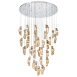 Sorrento Round Multi Light Chandelier - Chrome / Amber