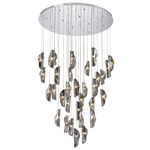 Sorrento Round Multi Light Chandelier - Chrome / Smoke