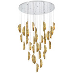 Sorrento Round Multi Light Chandelier - Chrome / Copper