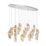 Sorrento Oval Multi Light Chandelier - Chrome / Amber