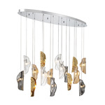 Sorrento Oval Multi Light Chandelier - Chrome / Clear / Amber / Smoke / Copper