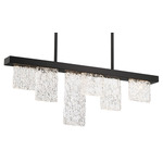 Siena Linear Chandelier - Brushed Black / Clear