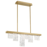Siena Linear Chandelier - Brushed Gold / Clear