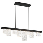 Siena Linear Chandelier - Brushed Black / Clear