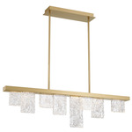 Siena Linear Chandelier - Brushed Gold / Clear