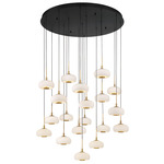 Adelfia Round Multi Light Chandelier - Matte Black / Opal White