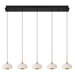 Adelfia Linear Multi Light Chandelier - Matte Black / Opal White