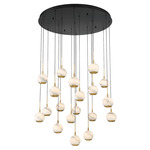 Baveno Round Multi Light Chandelier - Matte Black / Alabaster