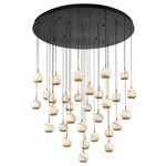 Baveno Round Multi Light Chandelier - Matte Black / Alabaster