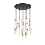 Verona Round Multi Light Chandelier - Matte Black / Clear/ Opal