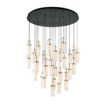 Verona Round Multi Light Chandelier - Matte Black / Clear/ Opal