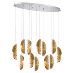 Sorrento Oval Multi Light Chandelier - Chrome / Copper