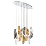 Sorrento Oval Multi Light Chandelier - Chrome / Clear / Amber / Smoke / Copper