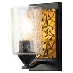 Bocage Wall Sconce - Matte Black / Gold Leaf
