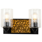 Bocage Bathroom Vanity Light - Matte Black / Gold Leaf