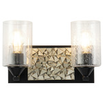 Bocage Bathroom Vanity Light - Matte Black / Silver Leaf