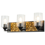 Bocage Bathroom Vanity Light - Matte Black / Gold Leaf