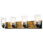 Bocage Bathroom Vanity Light - Matte Black / Gold Leaf