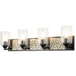 Bocage Bathroom Vanity Light - Matte Black / Silver Leaf