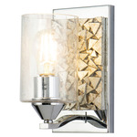 Bocage Wall Sconce - Polished Chrome / Silver Leaf