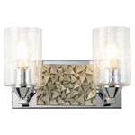 Bocage Bathroom Vanity Light - Polished Chrome / Silver Leaf