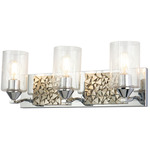 Bocage Bathroom Vanity Light - Polished Chrome / Silver Leaf