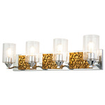Bocage Bathroom Vanity Light - Polished Chrome / Gold Leaf