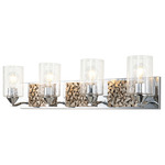 Bocage Bathroom Vanity Light - Polished Chrome / Silver Leaf