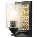 Arcadia Wall Sconce - Matte Black / Silver Leaf