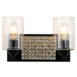 Arcadia Bathroom Vanity Light - Matte Black / Silver Leaf